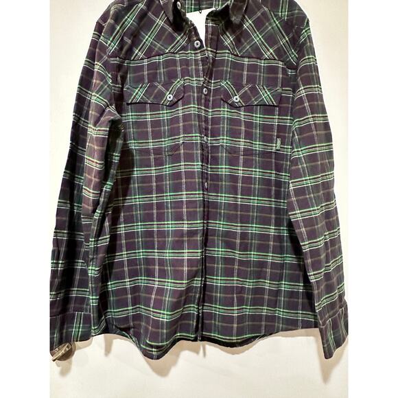Stio Men's Junction Midweight Flannel Shirt Deep Purple Plaid Size XXL NWT Warm - Picture 6 of 15
